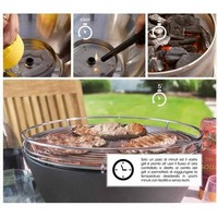 photo vesuvio grill anthracite - kit with ignition gel + charcoal 3 kg + tongs 4